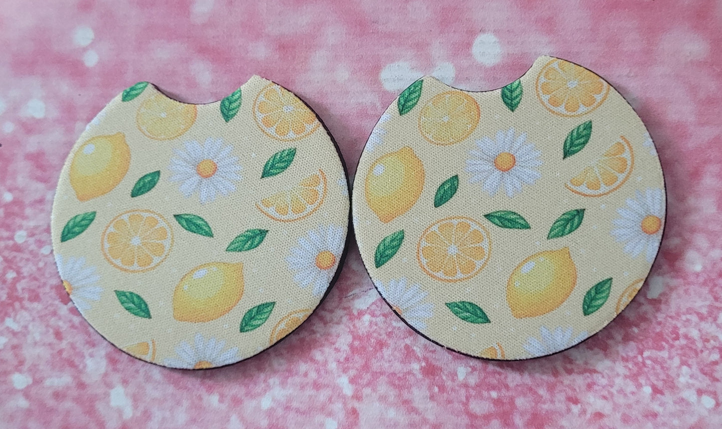 Lemon Fruit Car Coaster Set
