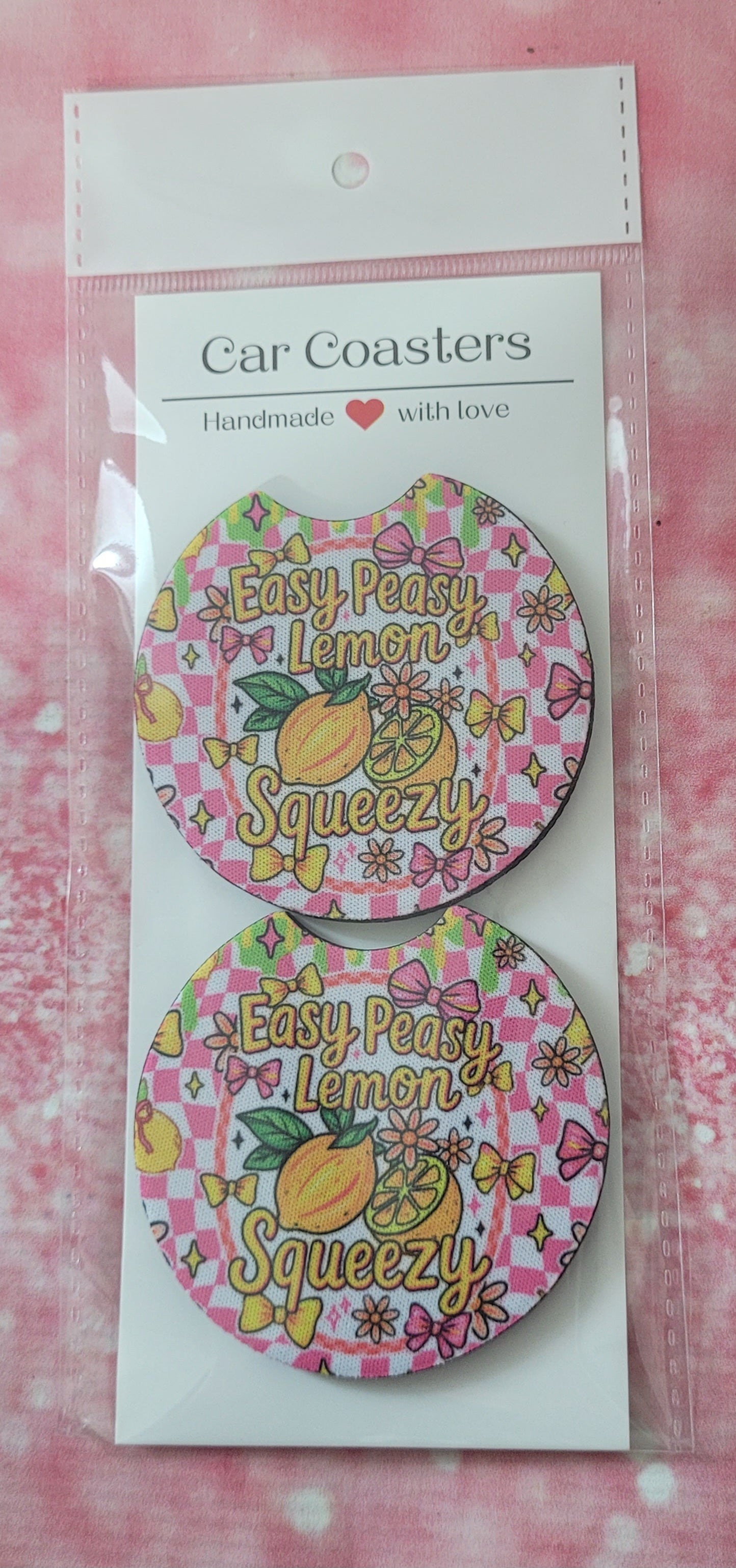 Easy Peasy Lemon Squeezy Car Coaster Set