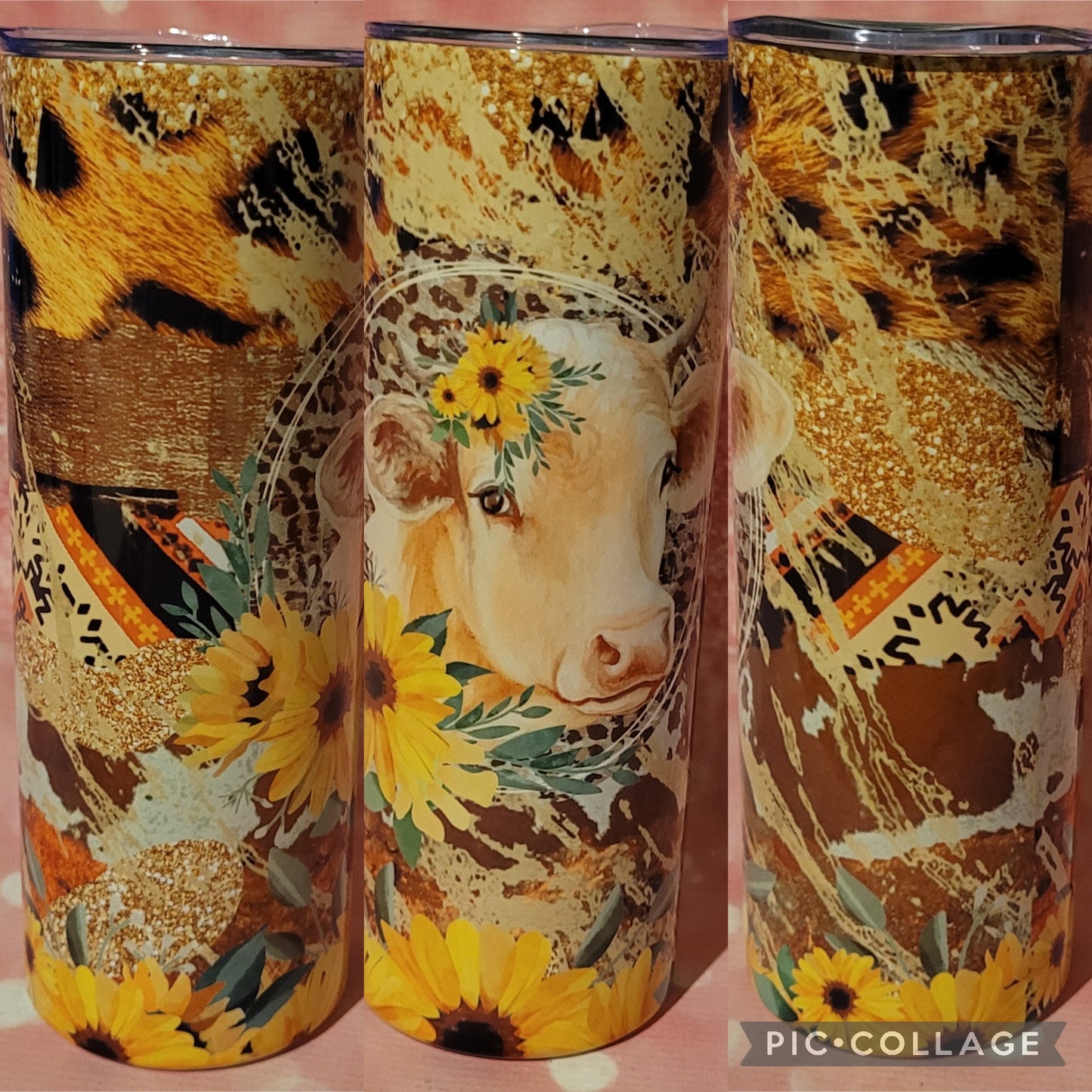 C250 Sunflower Cow 20oz Tumbler