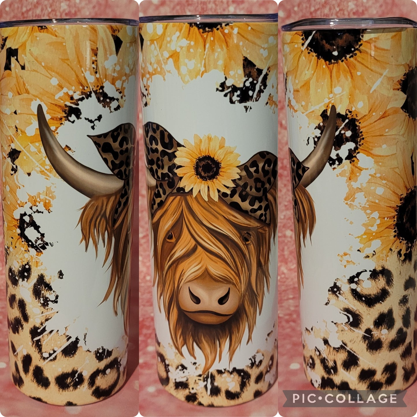 C257 Sunflower Highland Cow 20oz Tumbler