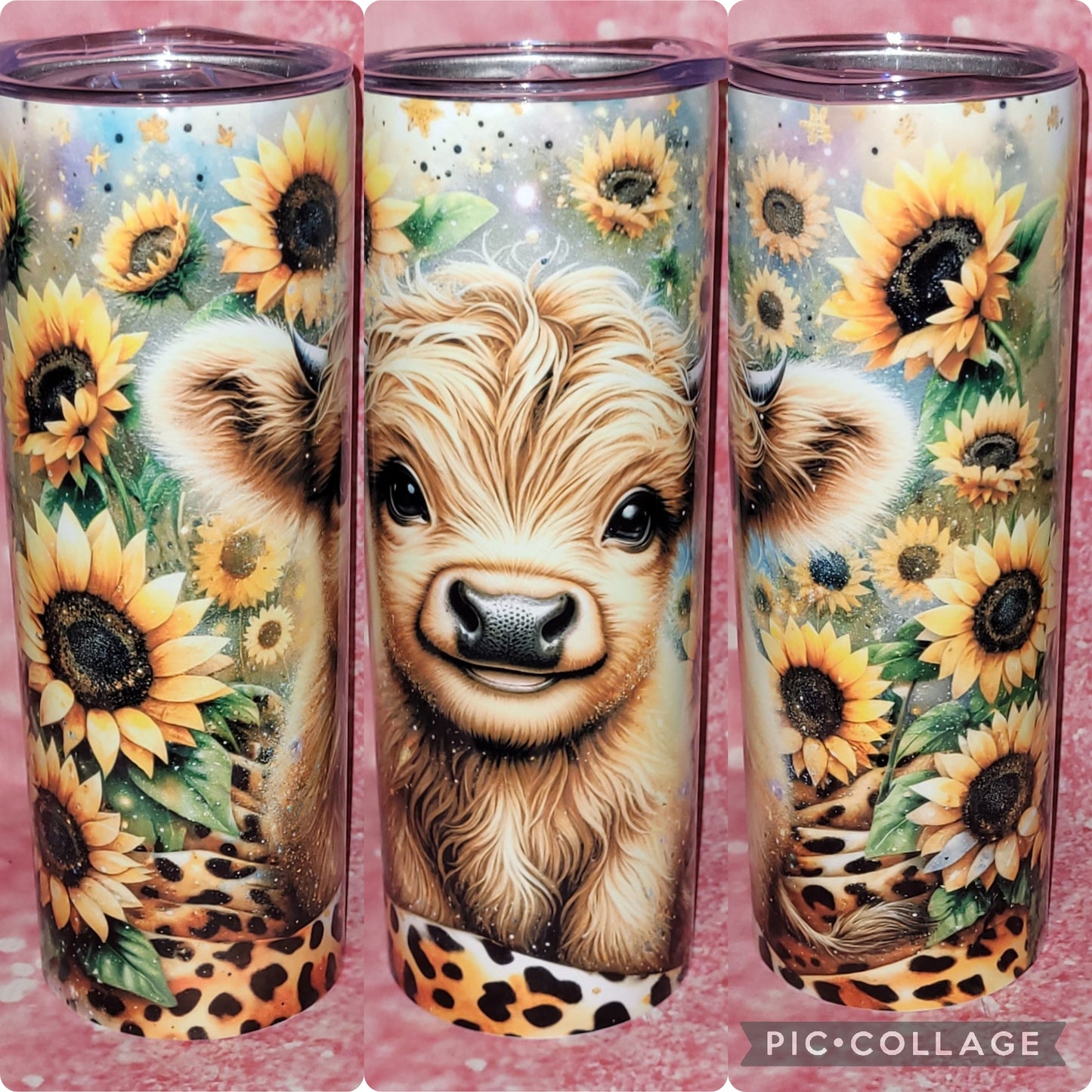 Sunflower Highland Cow 20oz Tumbler