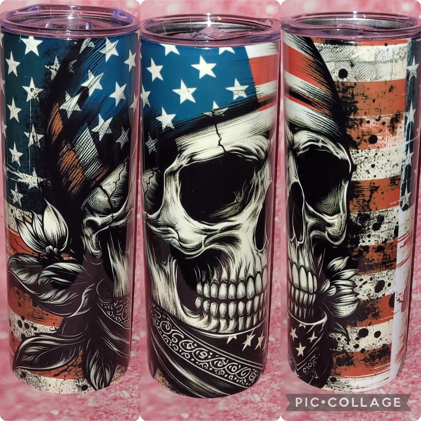 Patriotic Skull 20oz Tumbler