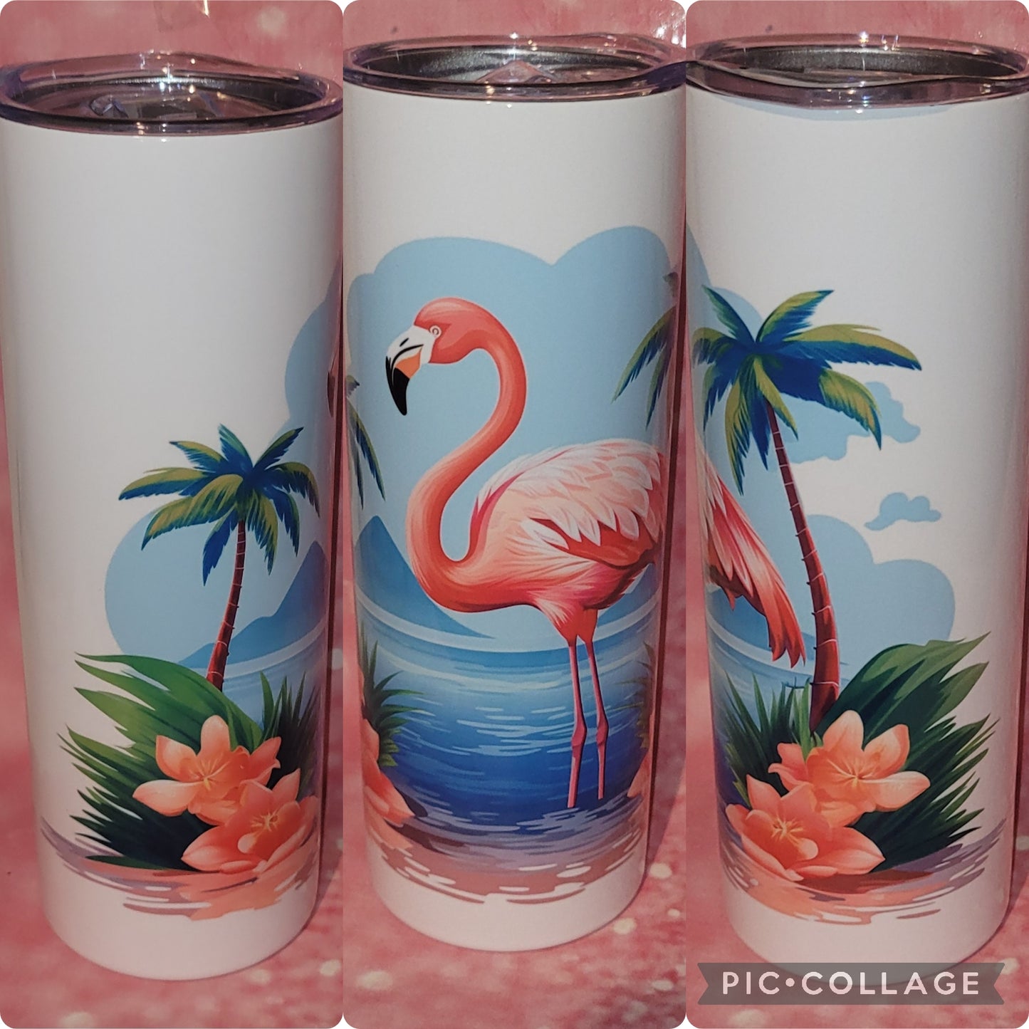 Beach Flamingo 20oz Tumbler