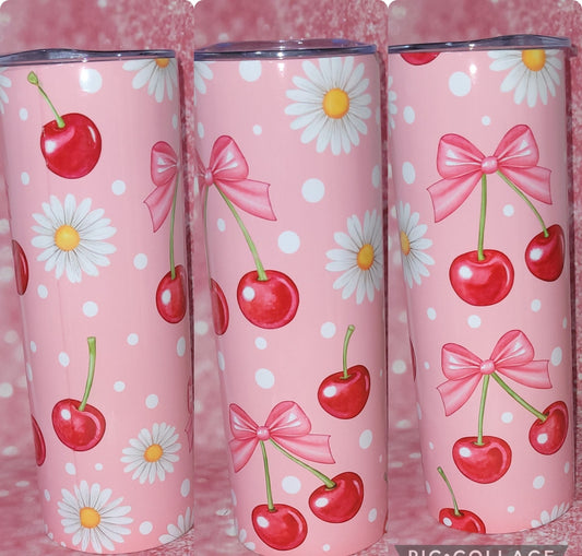 Cherry Coquette Bow 20oz Tumbler