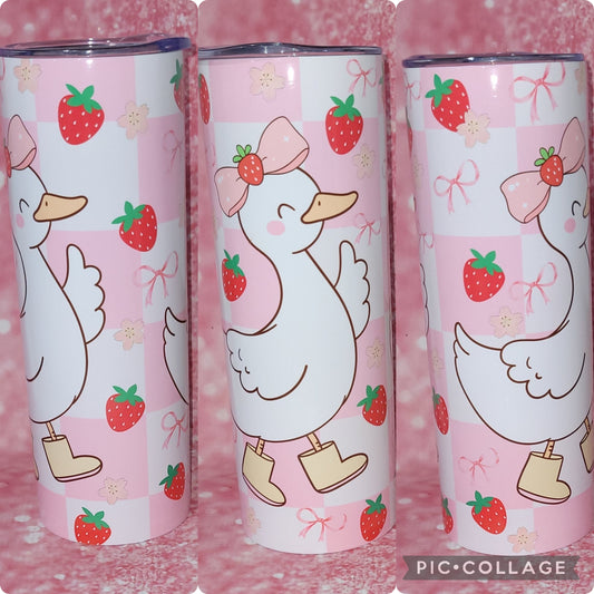 Silly Goose Coquette Bow Strawberry 20oz Tumbler