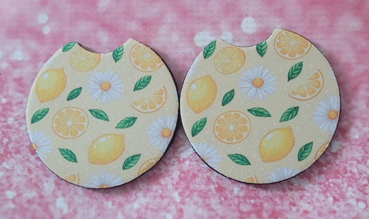 Lemon Fruit Car Coaster Set