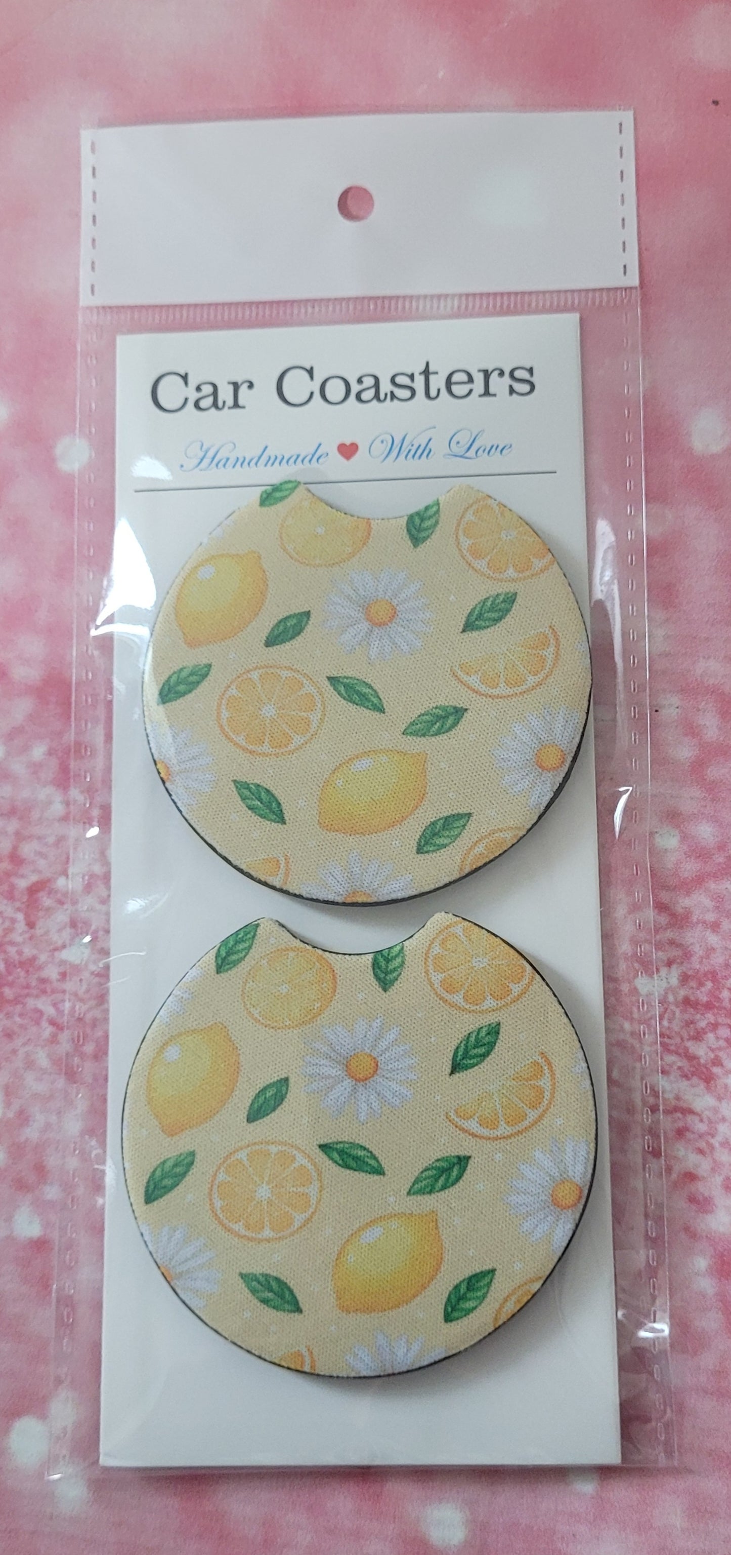 Lemon Fruit Car Coaster Set