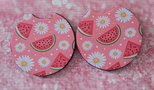 Daisy Watermelon Car Coaster Set