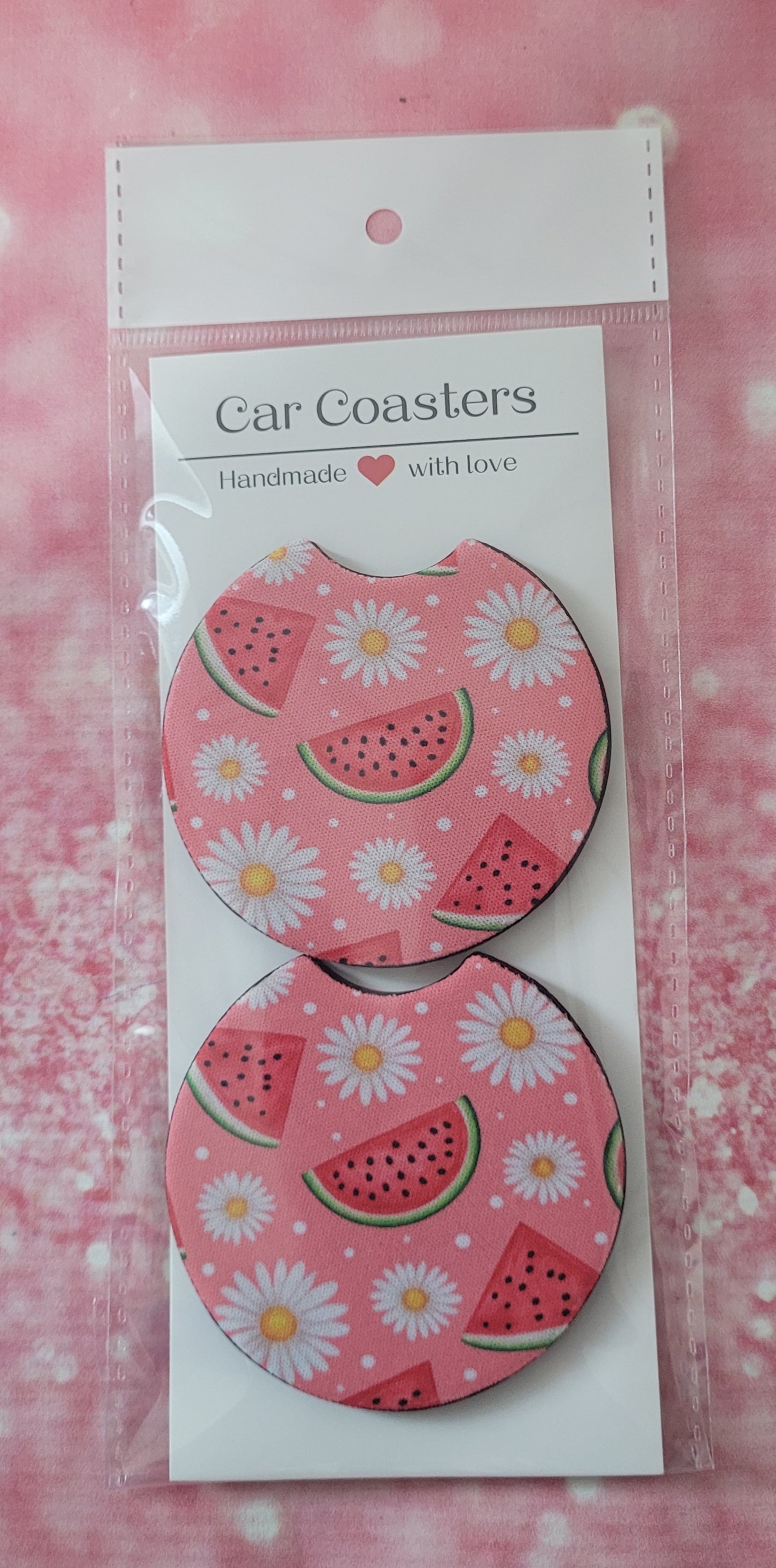 Daisy Watermelon Car Coaster Set