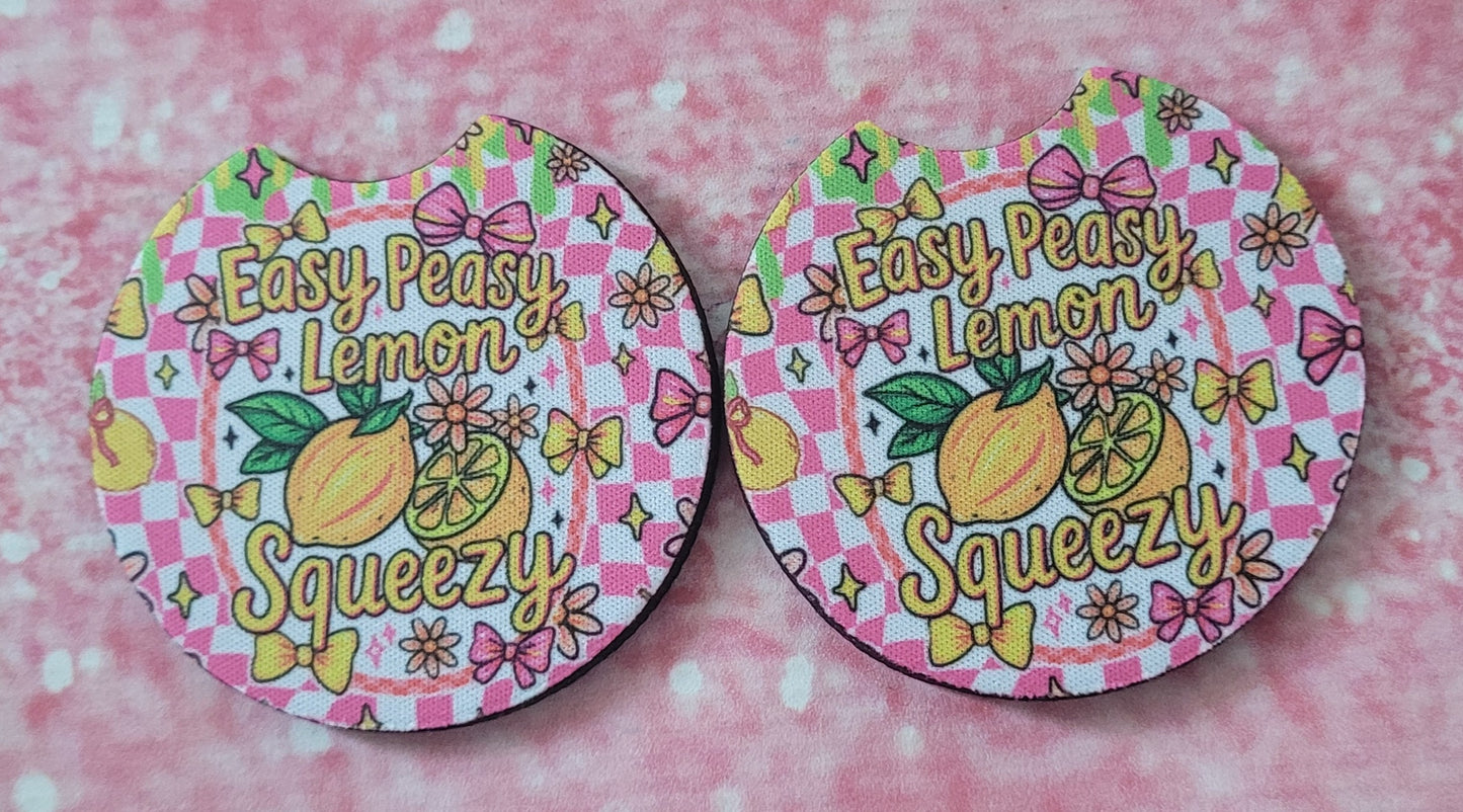 Easy Peasy Lemon Squeezy Car Coaster Set