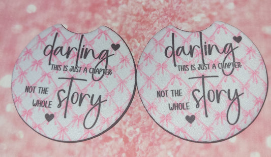Darling This Is Just A Chapter Car Coaster Set