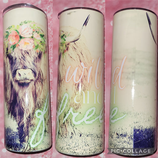 C278 Wild Free Highland Cow 20oz Tumbler