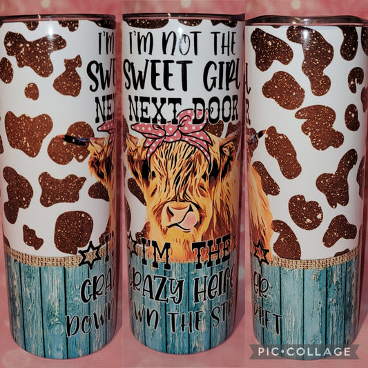 C207 Not Sweet Girl Cow 20oz Tumbler