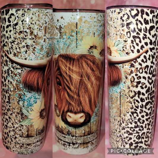 C51 Cheetah Highland Cow 20oz Tumbler
