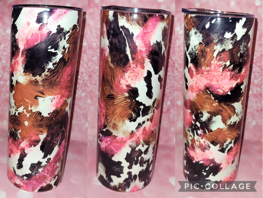 C224 Pink Cow Spot 20oz Tumbler