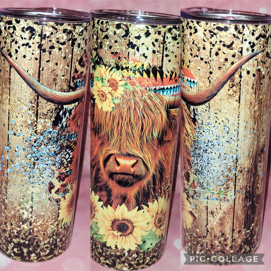 C230 Serape Highland Cow 20oz Tumbler