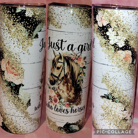C118 Girl Who Loves Horses 20oz Tumbler