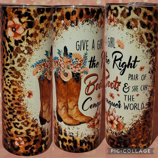 C120 Give A Girl Right Boots 20oz Tumbler