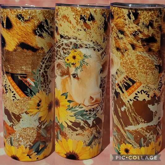 C250 Sunflower Cow 20oz Tumbler