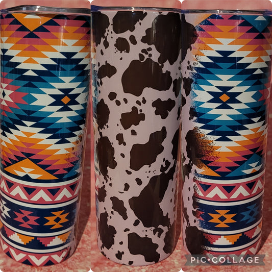 C30 Aztec Cow Spot 20oz Tumbler