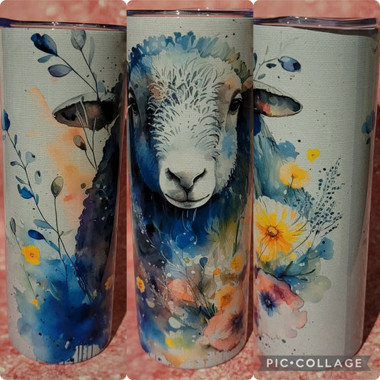 C112 Floral Sheep 20oz Tumbler