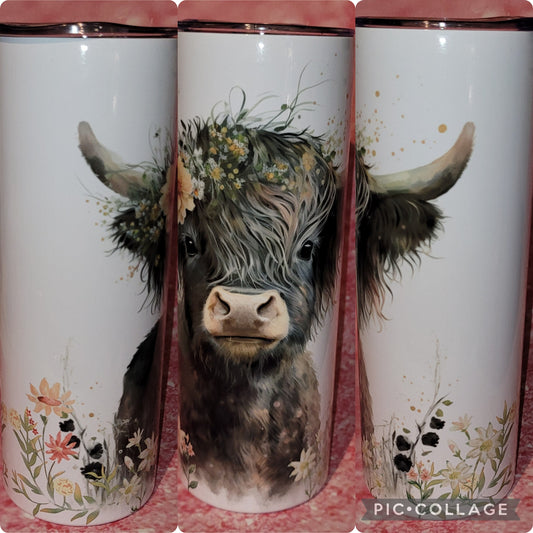 C81 Dark Highland Cow 20oz Tumbler