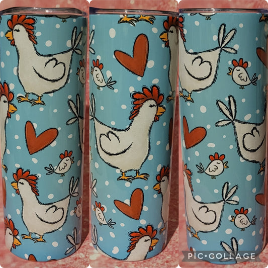 C33 Blue Dot Chicken 20oz Tumbler