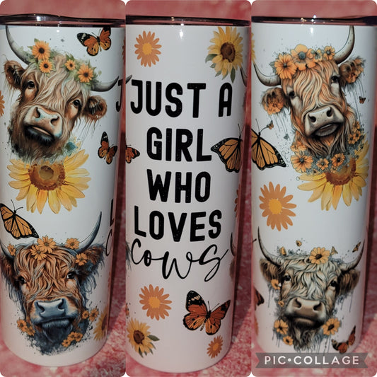 C172 Just A Girl Who Loves Cows 20oz Tumbler