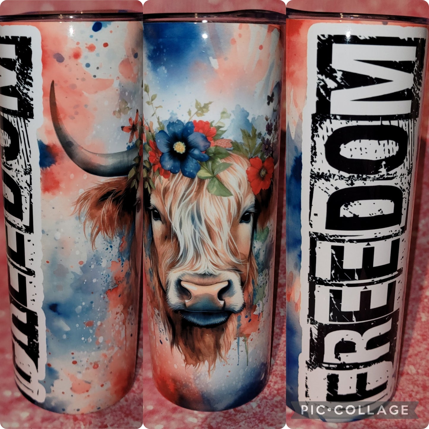 C115 Freedom Highland Cow 20oz Tumbler