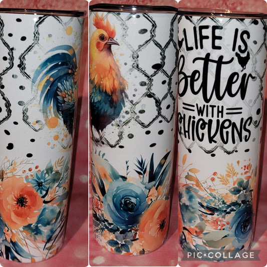 C186 Life Better With Chickens 20oz Tumbler