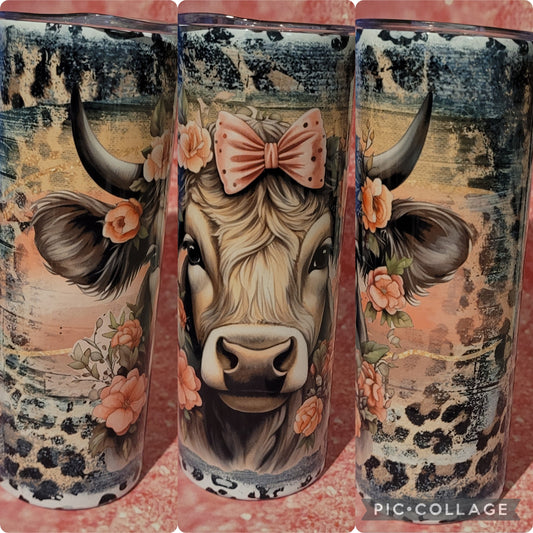 C75 Cow With Bow 20oz Tumbler