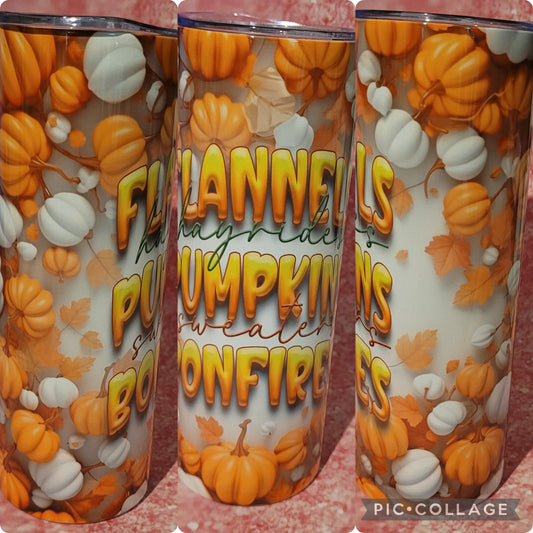 T5 Flannels Pumpkins Bonfires 20oz Tumbler