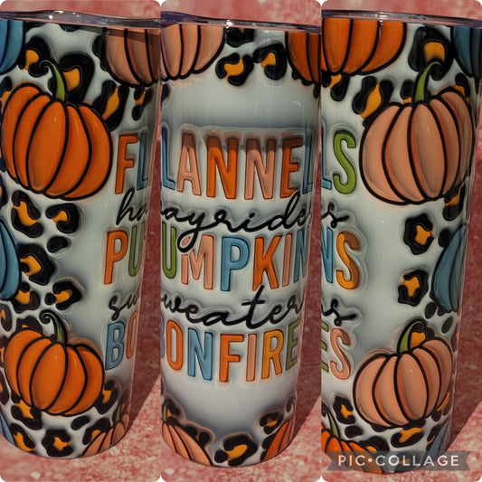 T4 Flannels Pumpkins Bonfires 20oz Tumbler