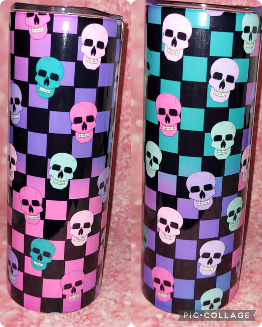 L8 Checkered Skull 20oz Tumbler