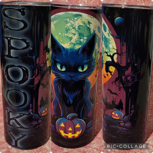 A30 Spooky Black Cat 20oz Tumbler