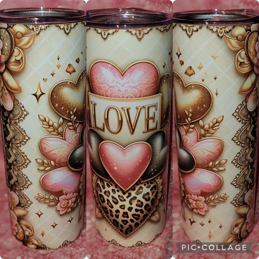 E32 Love Stacked Hearts Tumbler