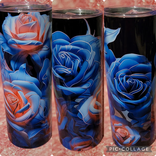 D1 Blue Roses 20oz Tumbler