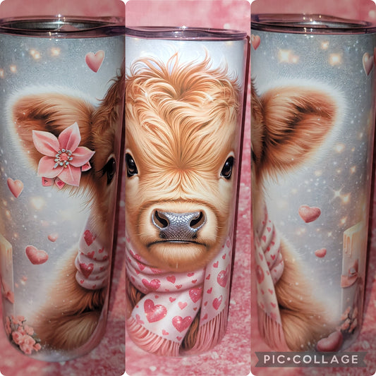 C150 Highland Cow With Hearts 20oz Tumbler