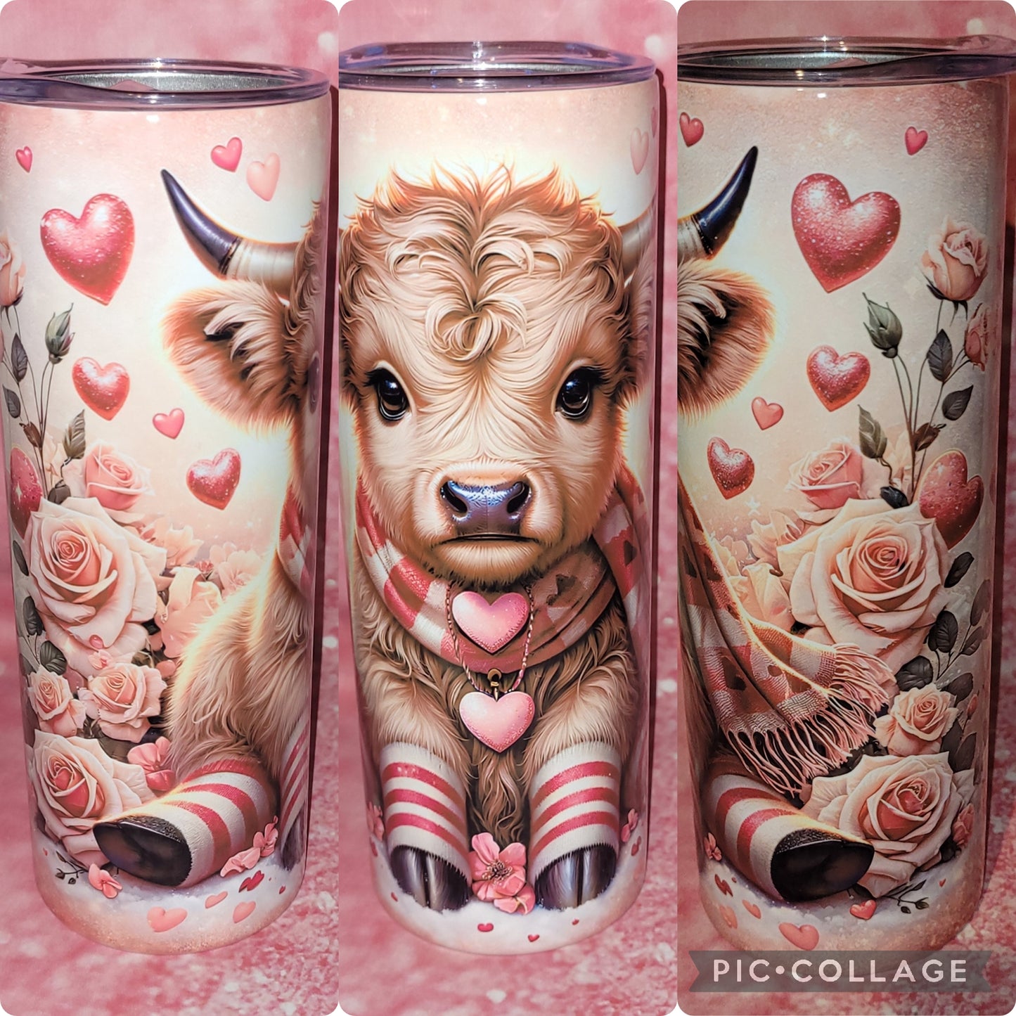 C149 Highland Cow With Hearts 20oz Tumbler