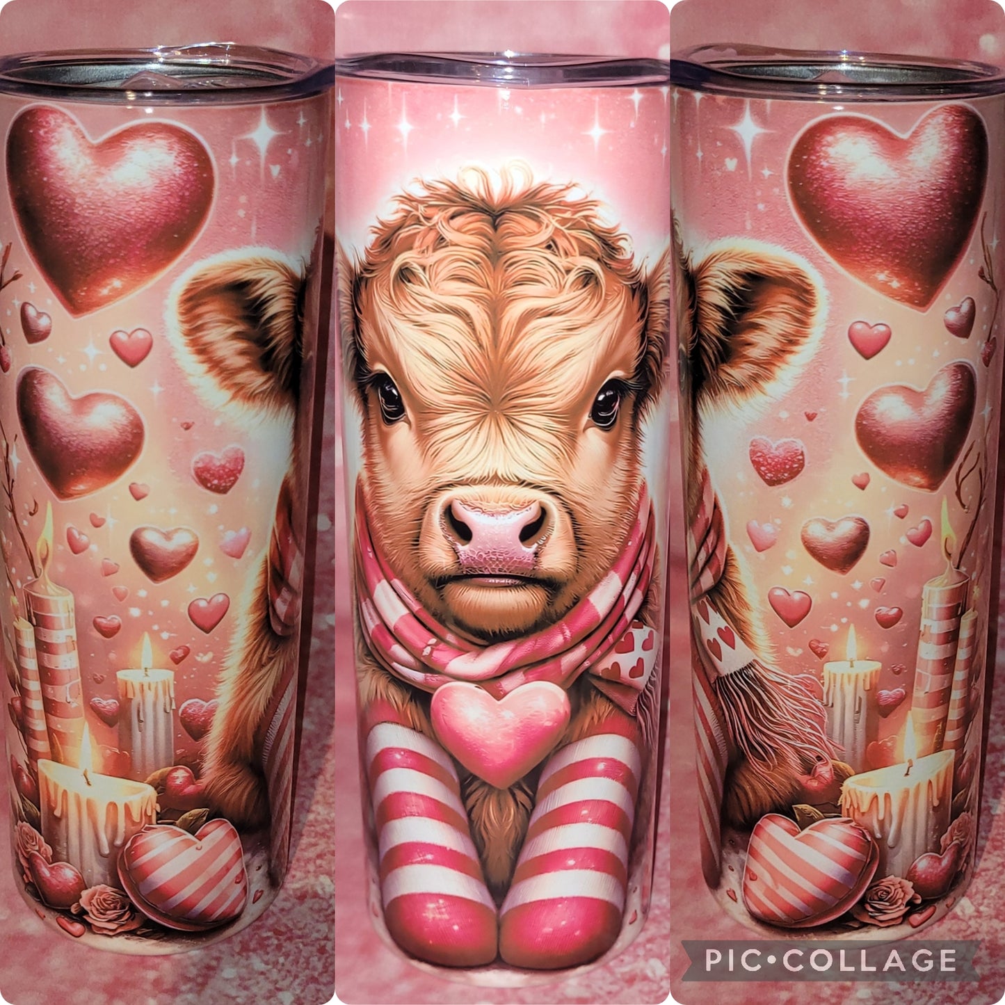 C148 Highland Cow With Hearts 20oz Tumbler