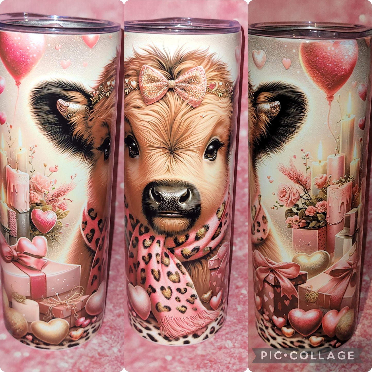 C143 Highland Cow With Bow 20oz Tumbler