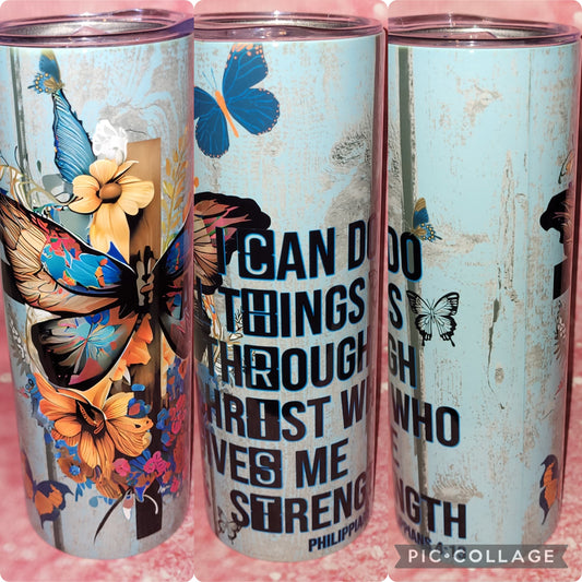 R48 I Can Do All Things Through Christ Who Gives Me Strength 20oz Tumbler