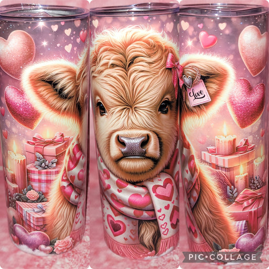 C133 Heart Highland Cow 20oz Tumbler