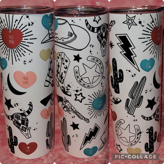 C267 Western collage Tumbler