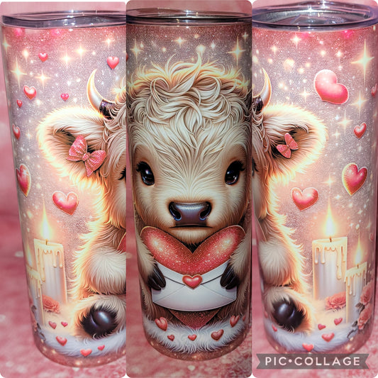 C130 Heart Highland Cow 20oz Tumbler