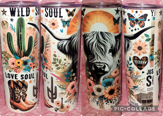 C279 Wild Soul Highland Cow 20oz Tumbler