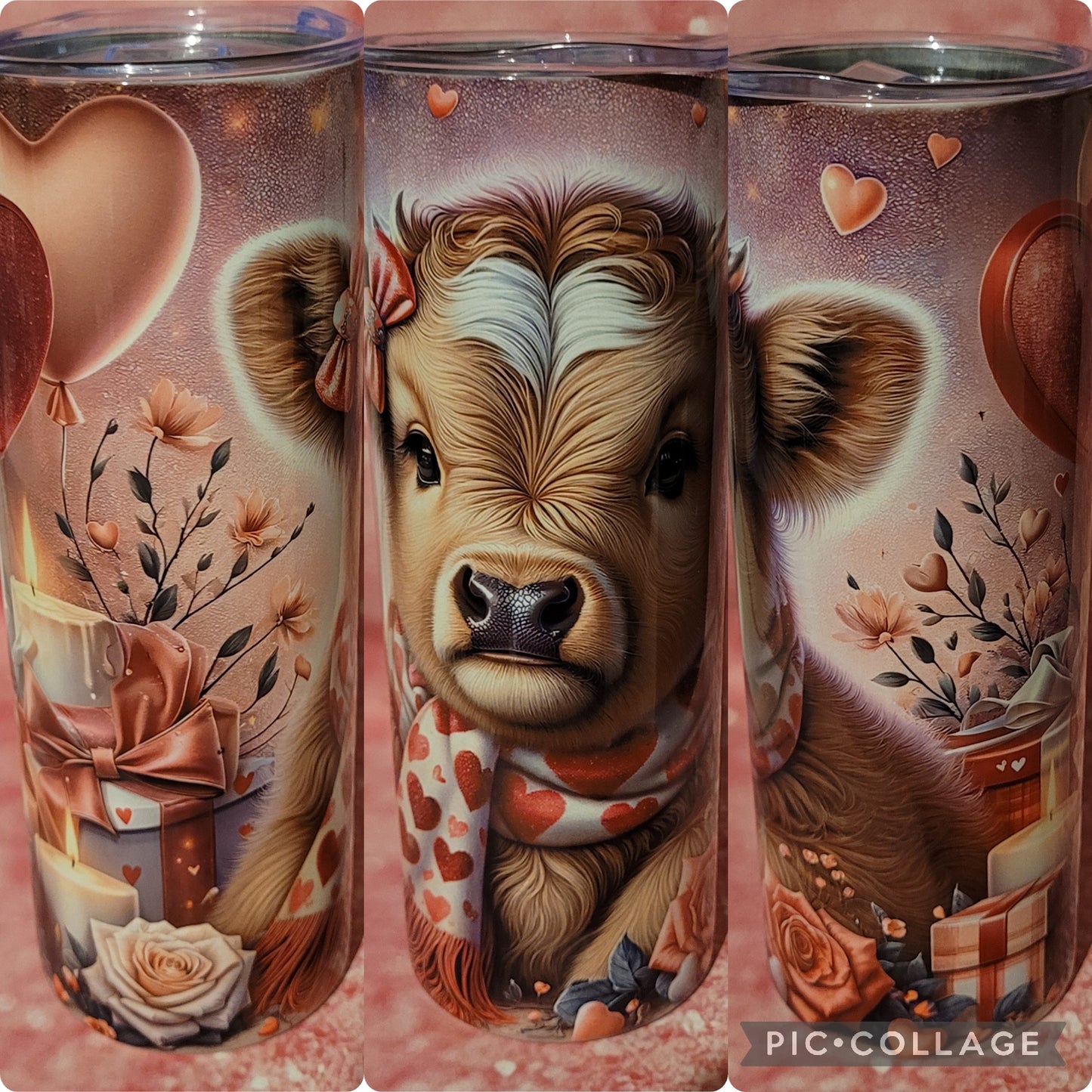 C129 Heart Highland Cow 20oz Tumbler