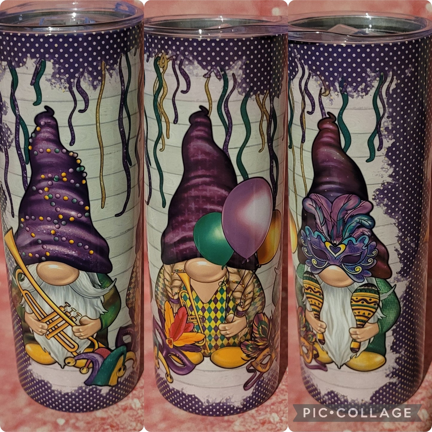 E37 Mardi Gras Gnome 20oz Tumbler