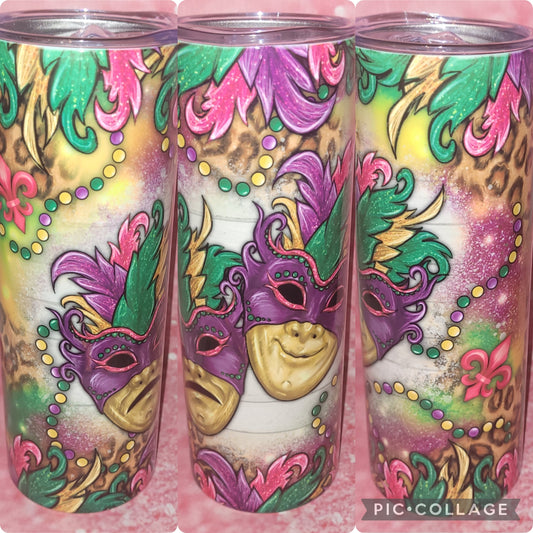 E38 Mardi Gras Mask 20oz Tumbler