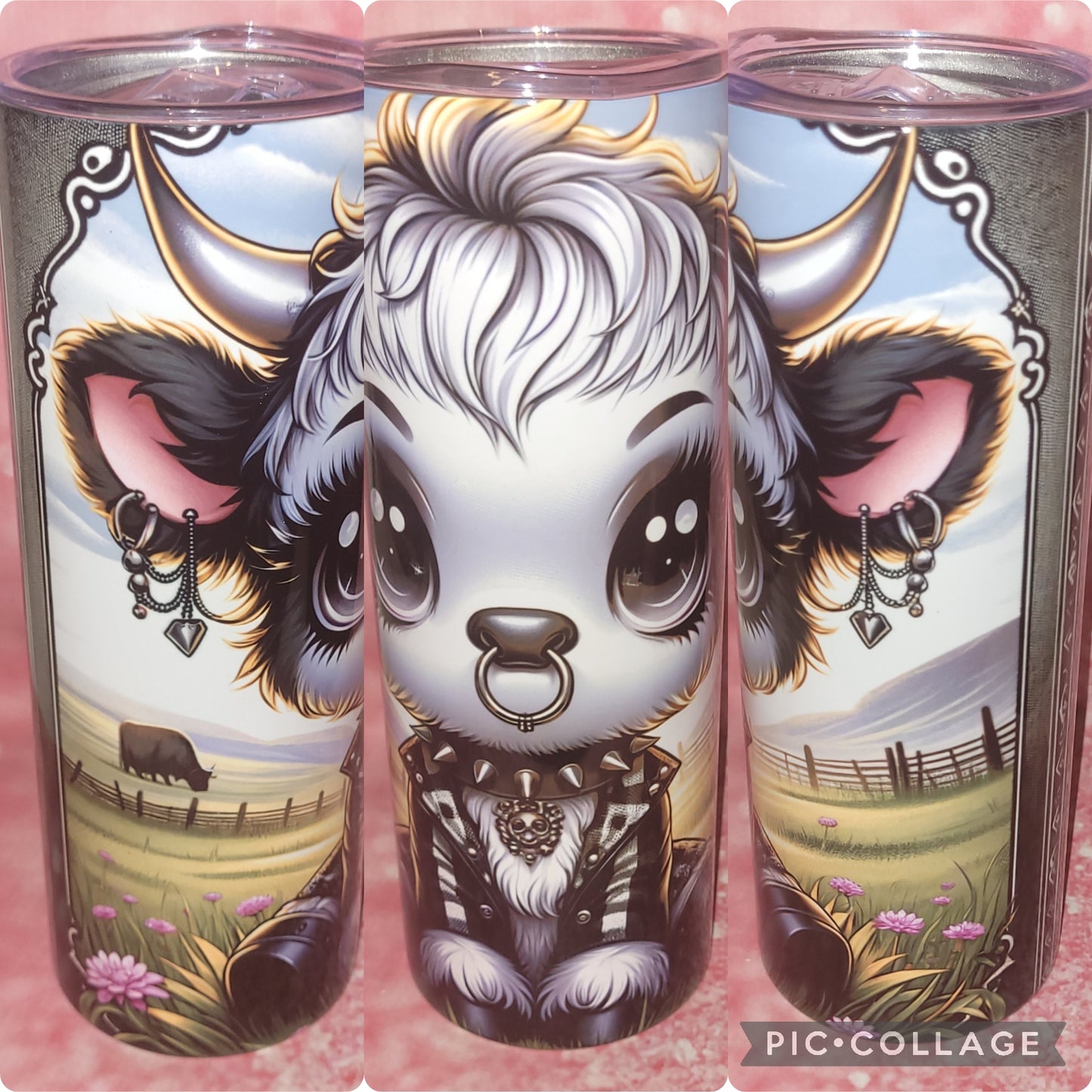 C125 Goth Highland Cow 20oz Tumbler